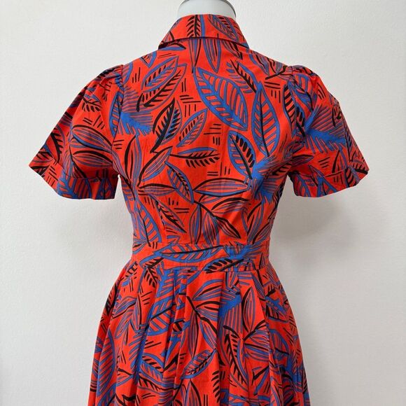 Alexis for Target Shirt Dress Tropical Leaf Midi Hard to Find Size XXS - Picture 8 of 11